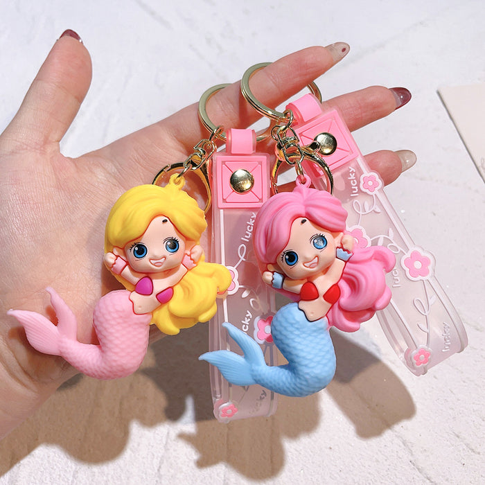 Wholesale Mermaid Princess Keychain Pendant Doll Silicone Car Keychain