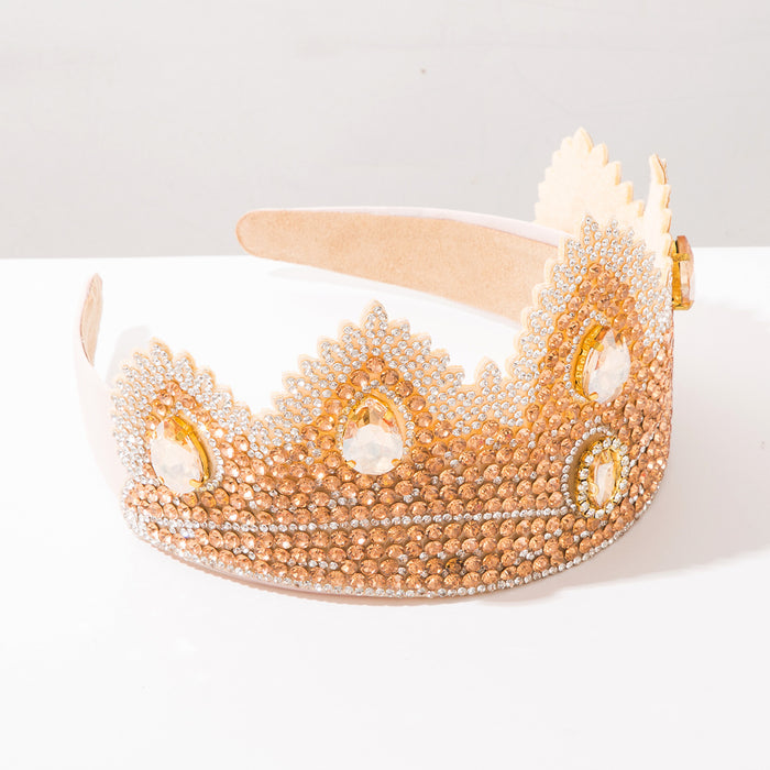 Wholesale French Vintage Rhinestone Crown Headband Hair Hoop
