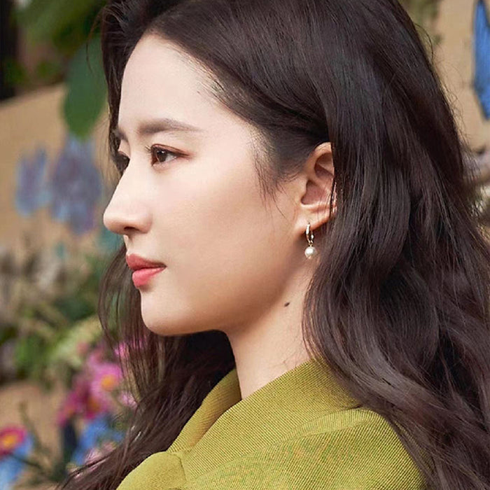 Wholesale Pearl earrings, feminine temperament, high-end feel, circle earrings, buckle earrings