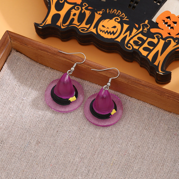 Wholesale  cartoon pumpkin ghost resin earrings funny personality big eye monster witch hat death Earrings