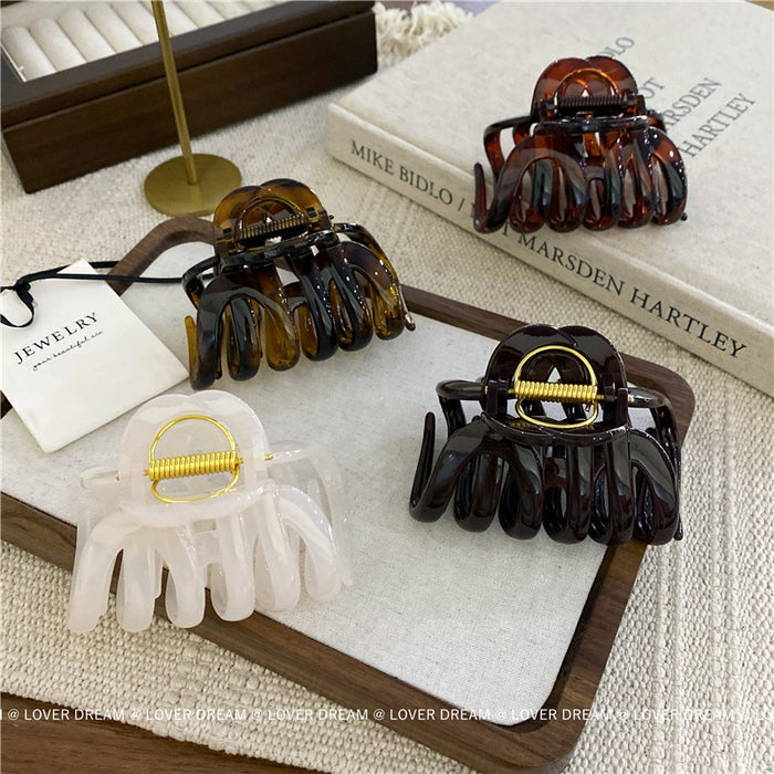 Wholesale brown White Geometric Hairpin Grab Clip Shark Clip