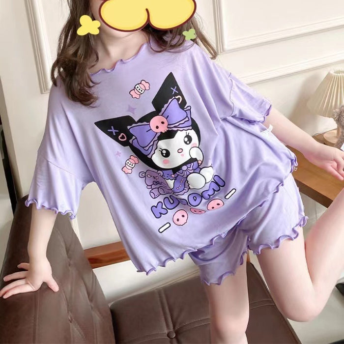 Wholesale Summer Short Sleeve Cute Cartoon Children Pajama Set JDC-PJ-XiaoHZ004