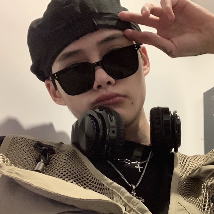 Wholesale Small Box Personalized Retro New Sunglasses for Men's Trendy Round Face, No Makeup, Slimming Glasses