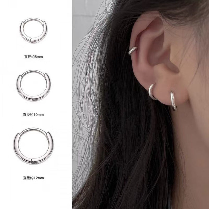 Wholesale Round buckle stainless steel wire ear buckle earrings, simple ear rings, in stock ear buckles, ear rings, earrings
