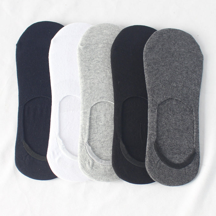 Wholesale Invisible Socks Solid Color Shallow Mouth Cotton Socks with Silicone Anti slip Boat Socks Thin Socks