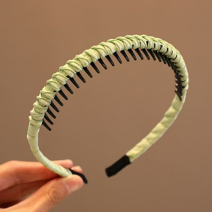 Wholesale Toothed anti slip face washing headband seamless braided hairband for controlling stray hairs