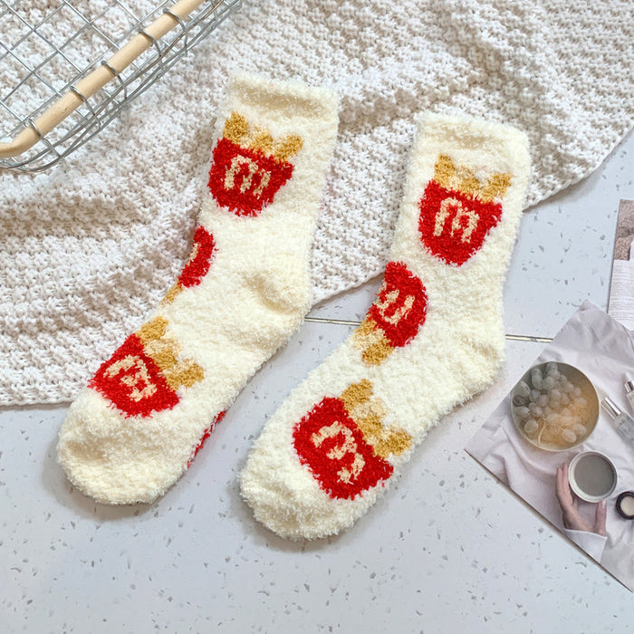 Wholesale Coral fleece socks, plush cotton socks, thickened home bedding, warm sleep, plush floor socks