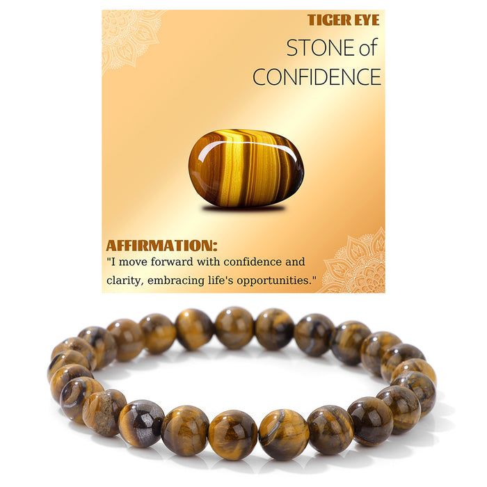 Wholesale 8mm stone bead bracelet with elastic cord a new design for couples