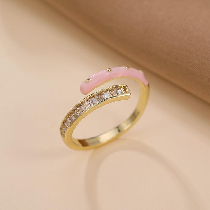 Wholesale Micro-paved zircon adjustable ring for women