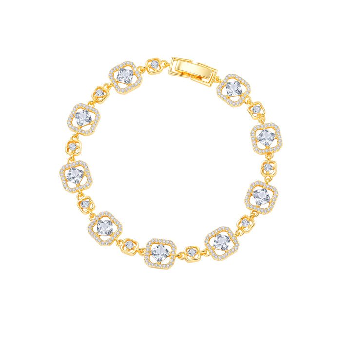 Wholesale Chic Colorful Zircon Women S Bracelet Copper Alloy Electroplated Party Gift Fashion Accessory For Resale