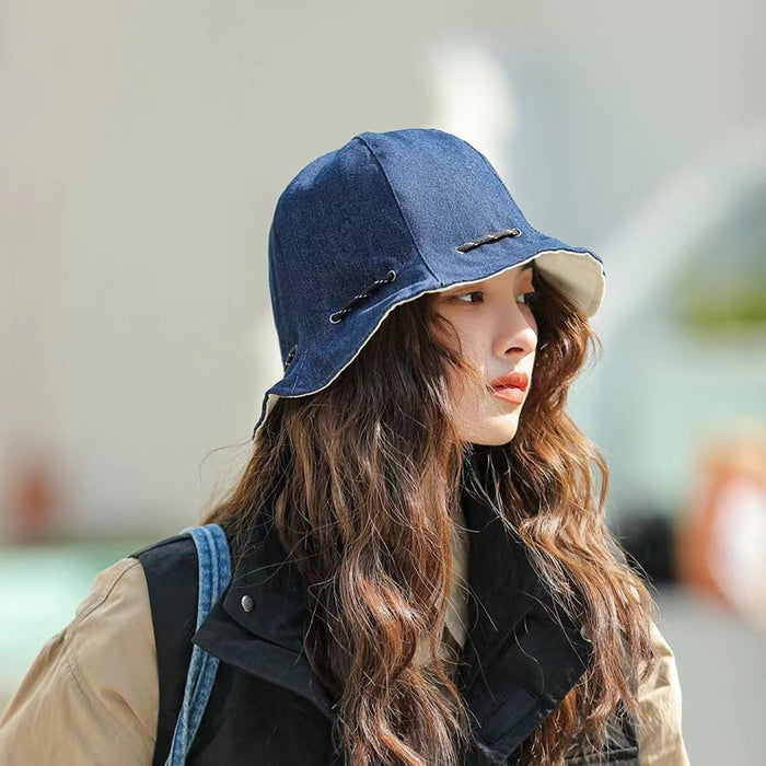 Wholesale Fisherman's hat, personality, temperament, versatile, casual, sun shading, double-sided basin hat, water bucket