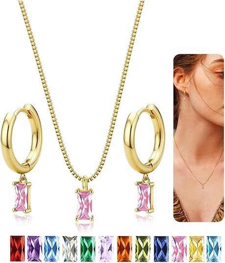 Wholesale Simple retro high-end gold plated earrings with a temperament of green square zirconia earrings