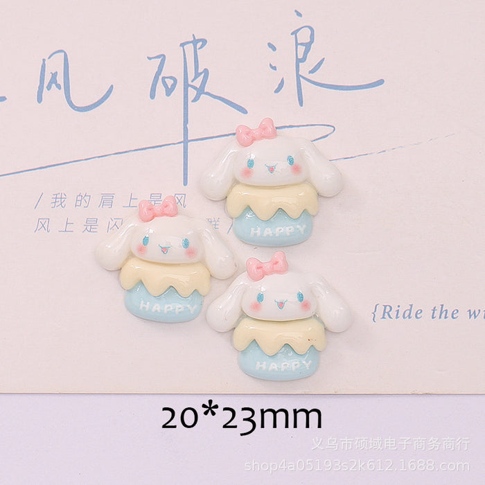 Wholesale Cartoon Puppy Cheese Cake  Cream Gel Hair Accessories Water Cup Sticker Resin Jewelry Accessories