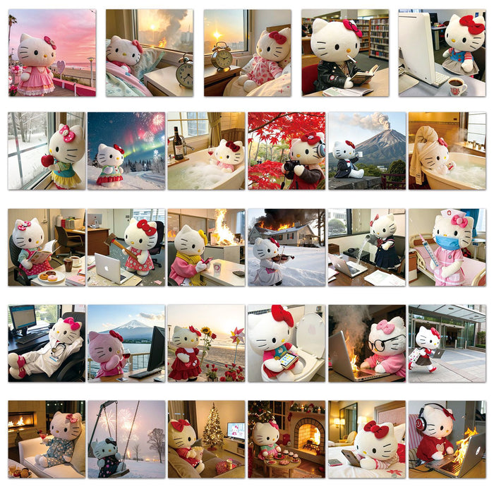 Wholesale 54pcs Kitten daily graffiti stickers personality creative spoof trend cool play decoration mobile phone luggage stickers