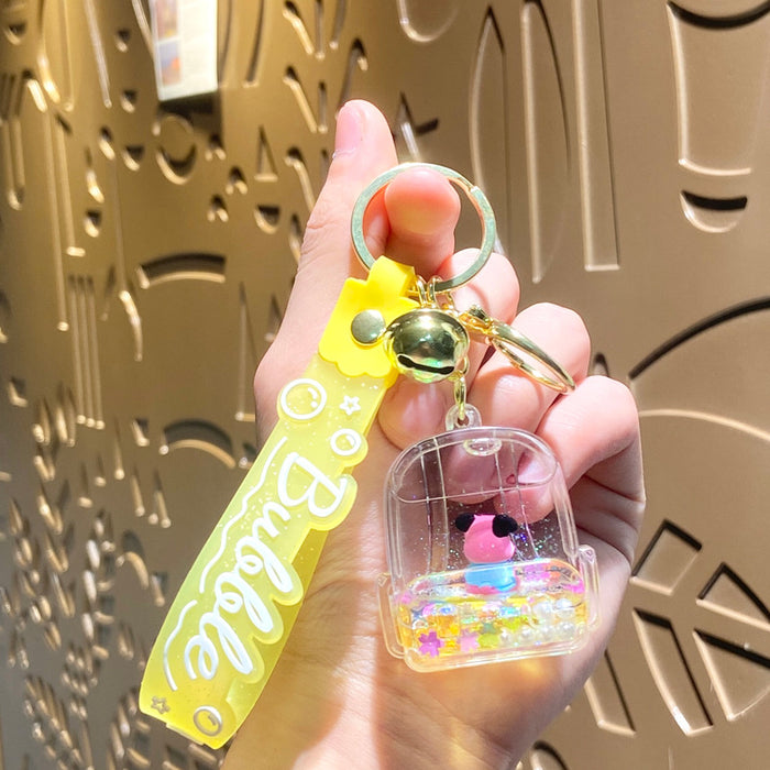 Wholesale Oil-filled Quicksand Acrylic Keychain JDC-KC-Benxin038