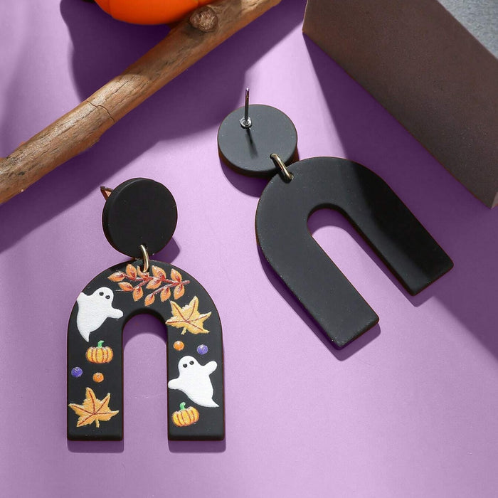 Wholesale Black N-word Earrings Ghost Pumpkin Maple Leaf Earrings  Funny  Earrings