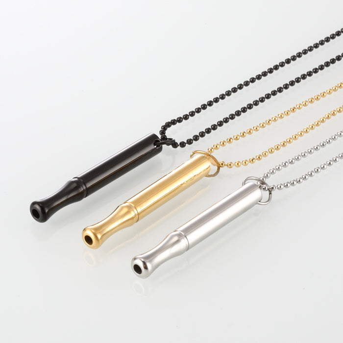 Wholesale Decompression pendant necklace meditation round tube whistle