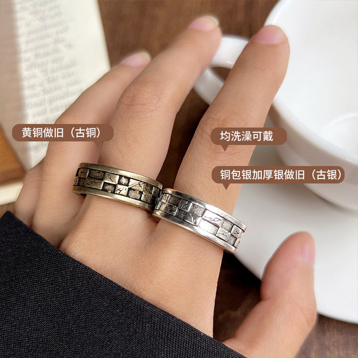 Wholesale Vintage wide open mouth ring jewelry silver ring wholesale