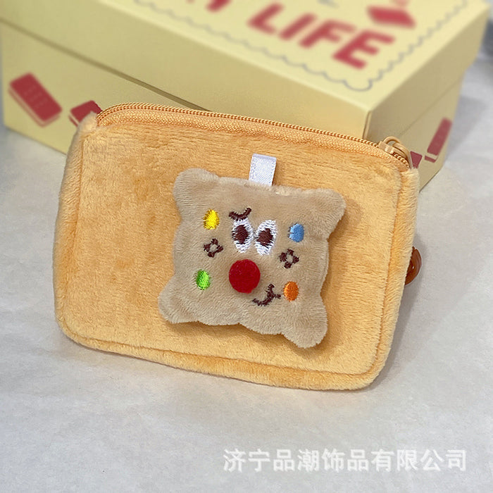 Wholesale Cartoon Toast Bread Burger Coin Purse Plush Fruit Capybara Pendant Coin Storage Bag