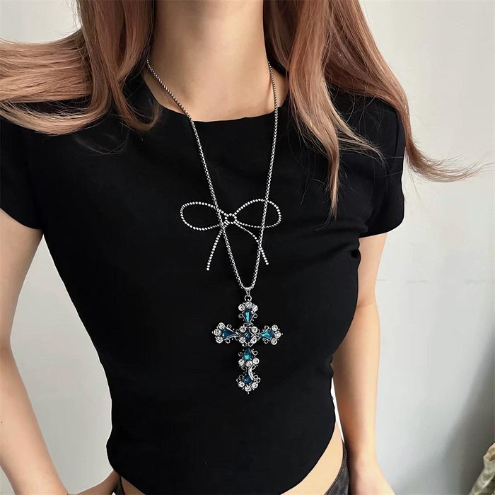Wholesale Cross Necklace for Women Jewelry Necklace Sweater Chain Trend