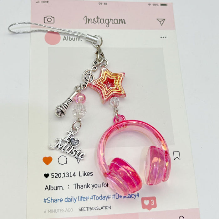 Wholesale Headphone Keychain Star Mobile Phone Chain Pendant Bag Pendant
