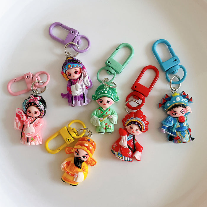 Wholesale Opera character keychain pendant, cute and personalized backpack hanging accessory with accessories