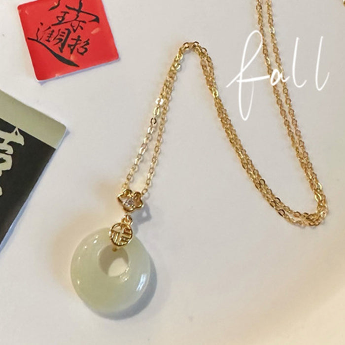 Wholesale New Fortune Peace Buckle Necklace with Fortune Character Pendant