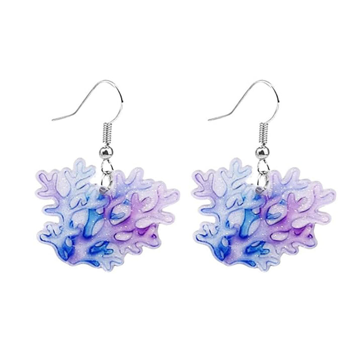 Wholesale Blue Sea Shell Acrylic Pendant Earrings JDC-ES-Yuhen004