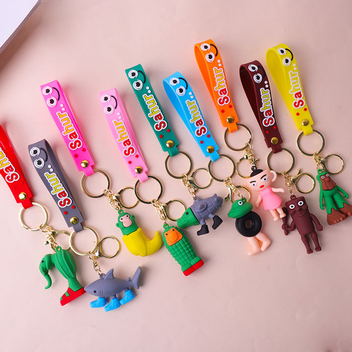 Wholesale Keychain pendant abstract shape school bag pendant