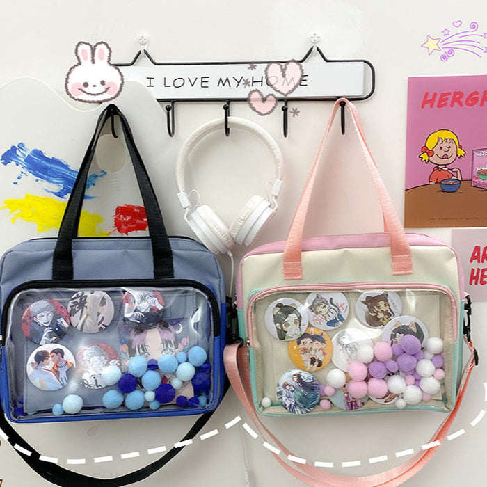 Wholesale  Secondary Cartoon Pain Bag Shoulder Bag 20cm Baby Bag Large Capacity Transparent Bag Crossbody Bag