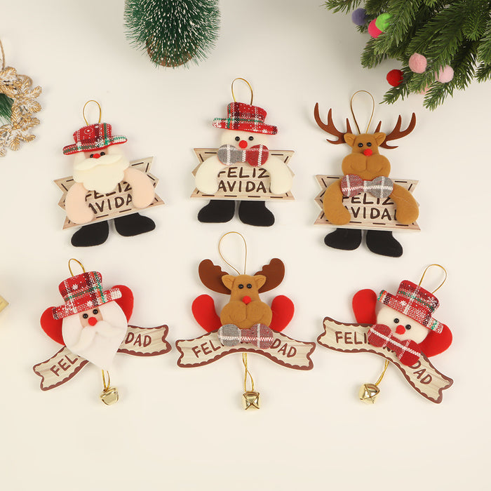 Wholesale Fabric Christmas Brand Pendant Holiday Scene Arrangement Christmas Tree Pendant Christmas Decorations Hanging Ornaments