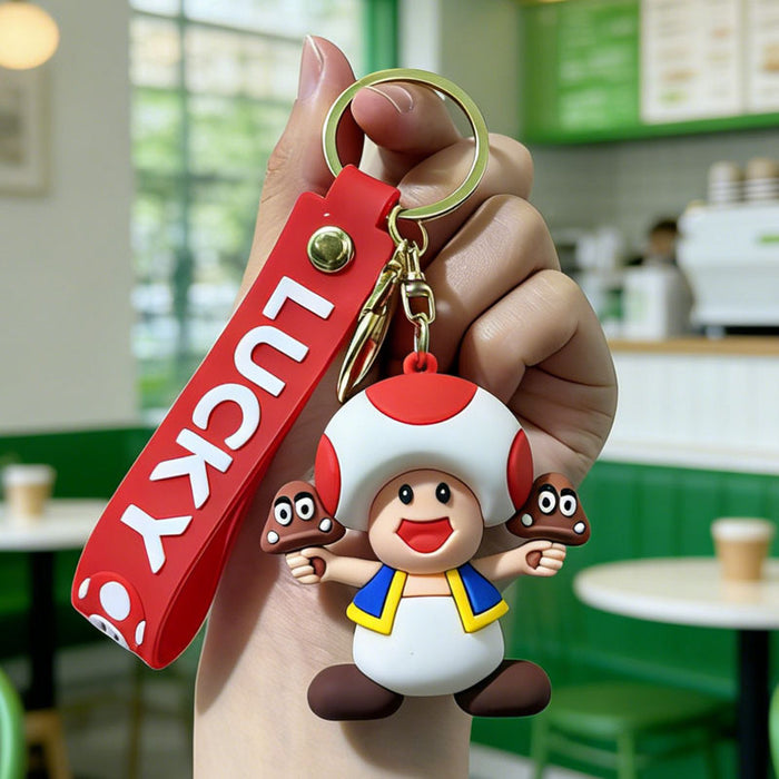 Wholesale Silicone PVC Keychain Skateboard Cartoon Design Bag Charm Gift MOQ≥2