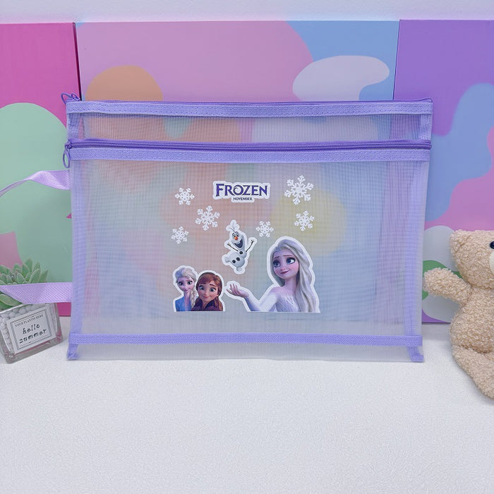 Wholesale 10pcs/ pack A4 Double-Layer Mesh Zipper Bag File Folder