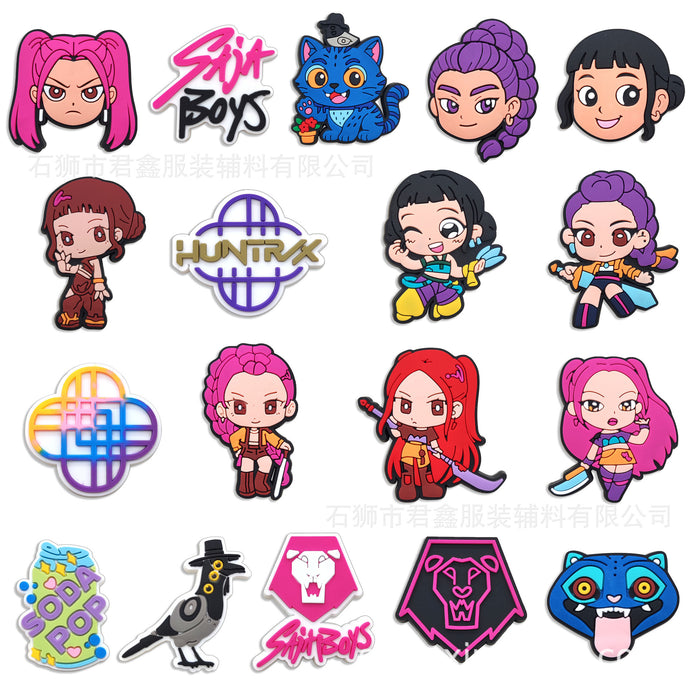 Wholesale 50pcs KPop Charms Shoe Buckles PVC Patches