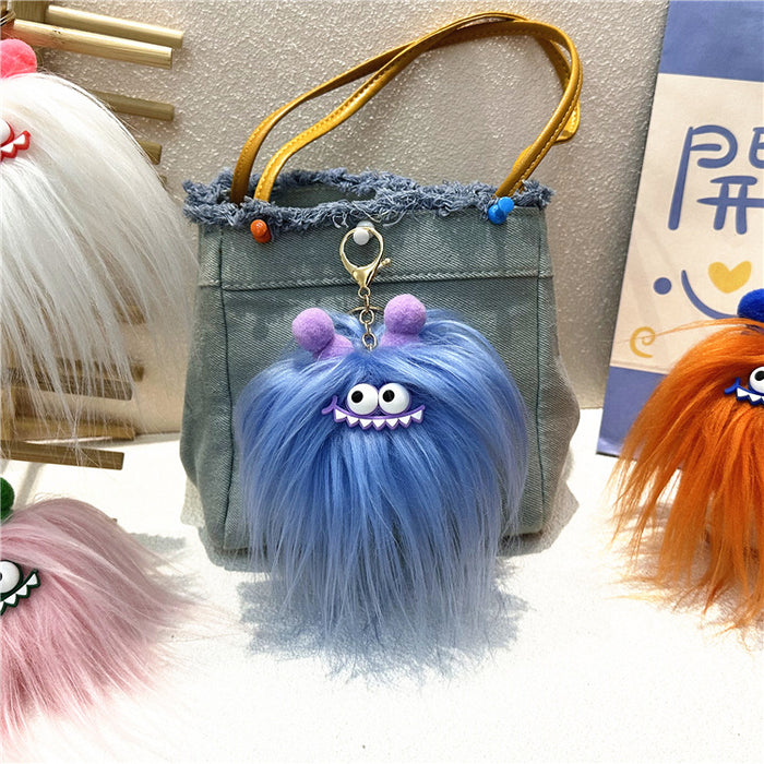 Wholesale Cute Cartoon Keychain Fried Hair Doll Sausage Mouth Bag Pendant Creative Plush Doll Gift