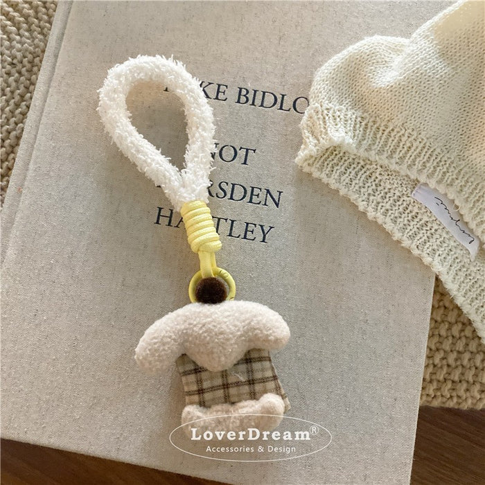 Wholesale Milk Tea Coffee Color Puppy Pendant Keychain Bag Pendant for Women