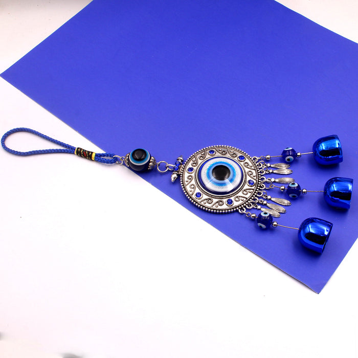 Wholesale Blue Eye Pendant Round Blue Bell Wind Chime