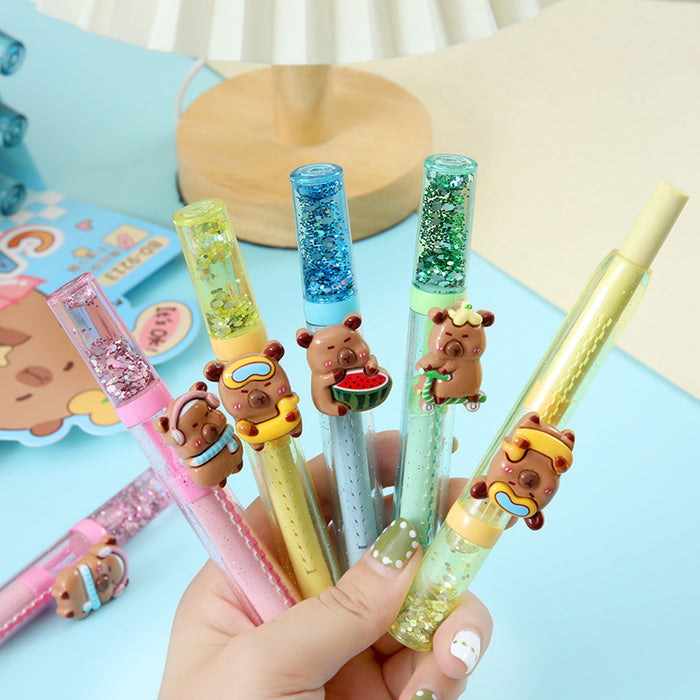 Wholesale quicksand eraser capybara resin push and pull erasing