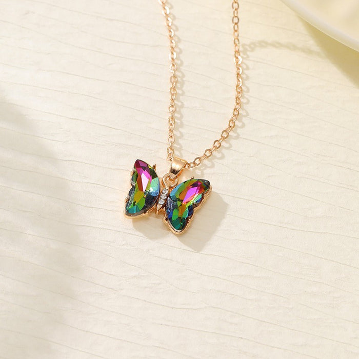 Wholesale Trendy Butterfly Jewelry Set Earrings Necklace Ring Alloy Fashion Accessory