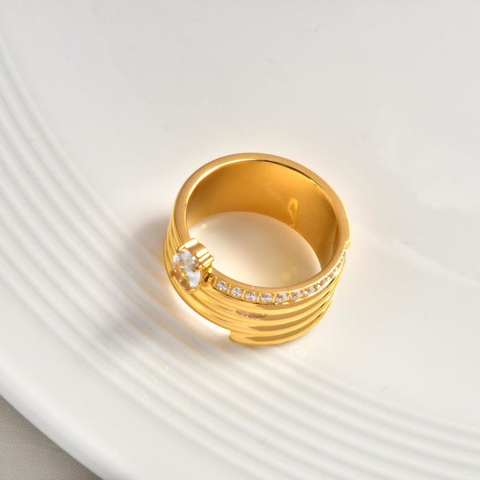 Wholesale High-end design sense inlaid zircon multi-layer ring light luxury fashion personality ring