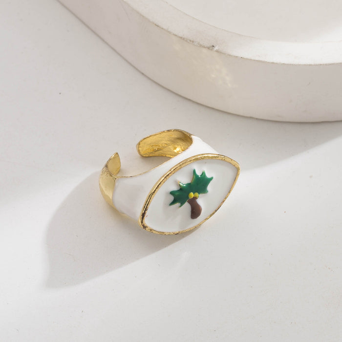 Wholesale Three-piece Evil Eye series gold-plated brass adjustable ring set