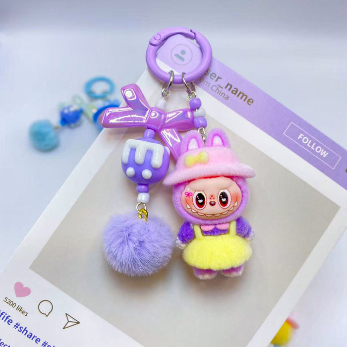 Wholesale Flocked pendant cute doll keychain