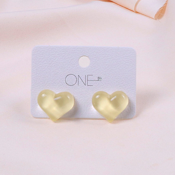 Wholesale Cute peach heart chubby and colorful earrings, simple and versatile, niche design, high-end wholesale