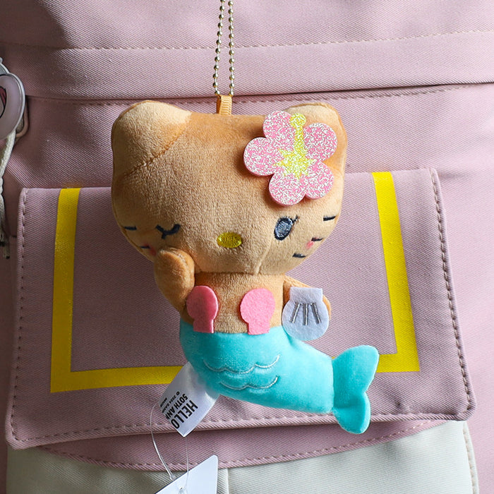 Wholesale Hawaiian cat Bag Pendant Plush Doll  Anniversary Mermaid Doll Cute Pendant