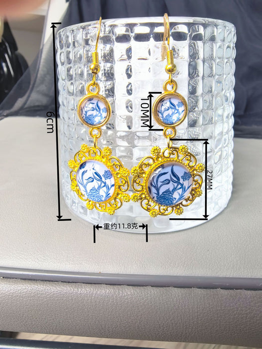 Wholesale Versatile hollow oval earrings necklace set with earrings and hooks