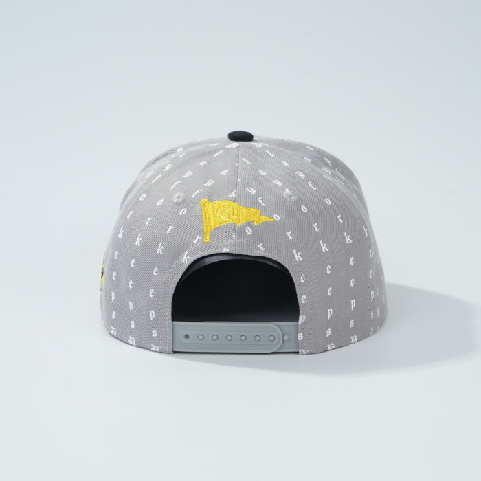 Wholesale Flat edge hat embroidered with letters, hard gray top duckbill cap