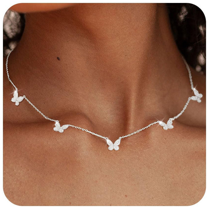 Wholesale Butterfly Zirconia  Versatile and Elegant Necklace