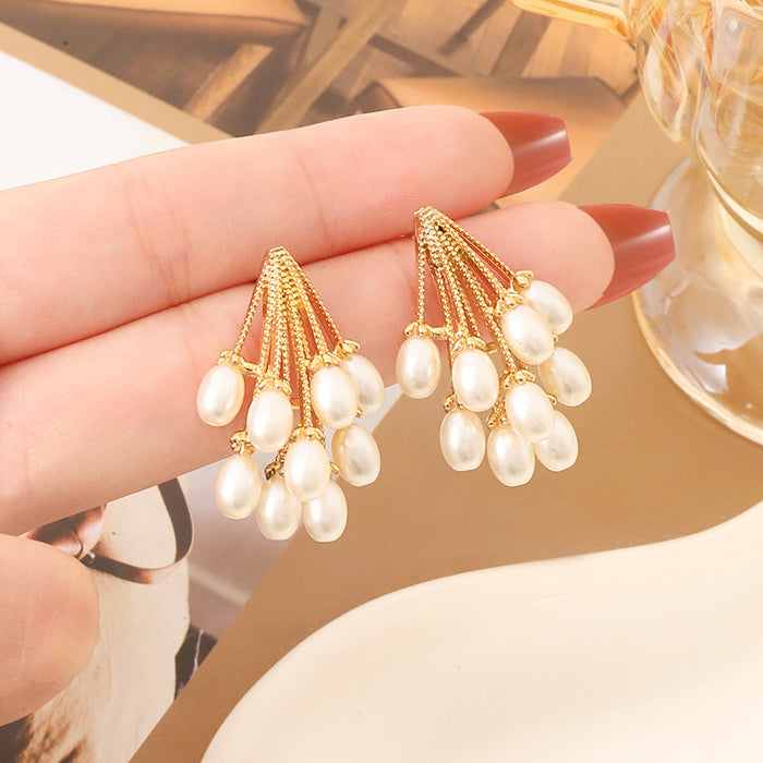 Wholesale Silver Needle retro baroque stud earrings irregular pearl earrings jewelry sweet earrings