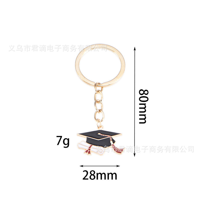 Wholesale key chain doctor cap graduation season alloy key chain student souvenir bag pendant