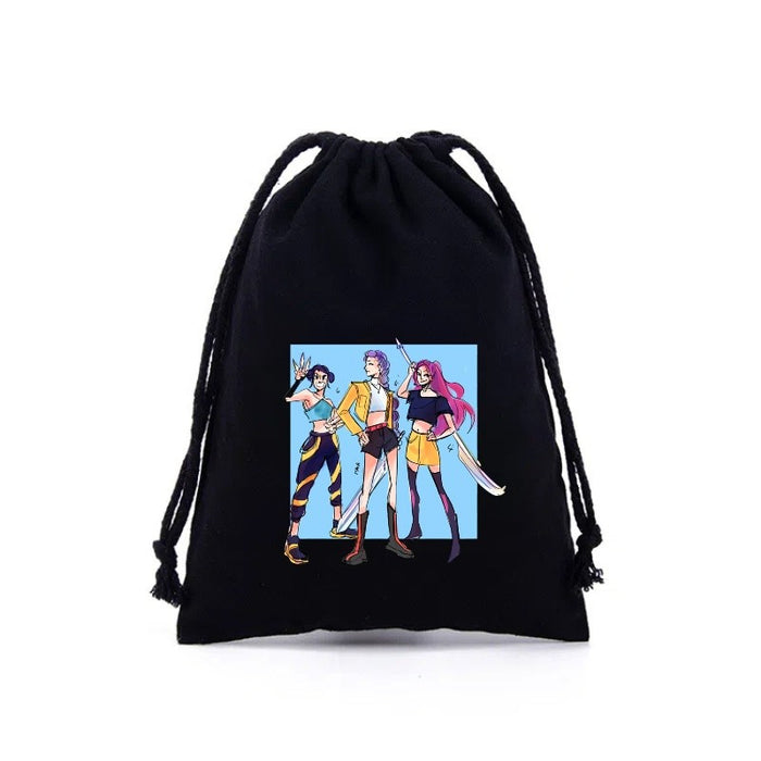 Wholesale Cartoon Canvas Drawstring Travel Storage Bag Handbags